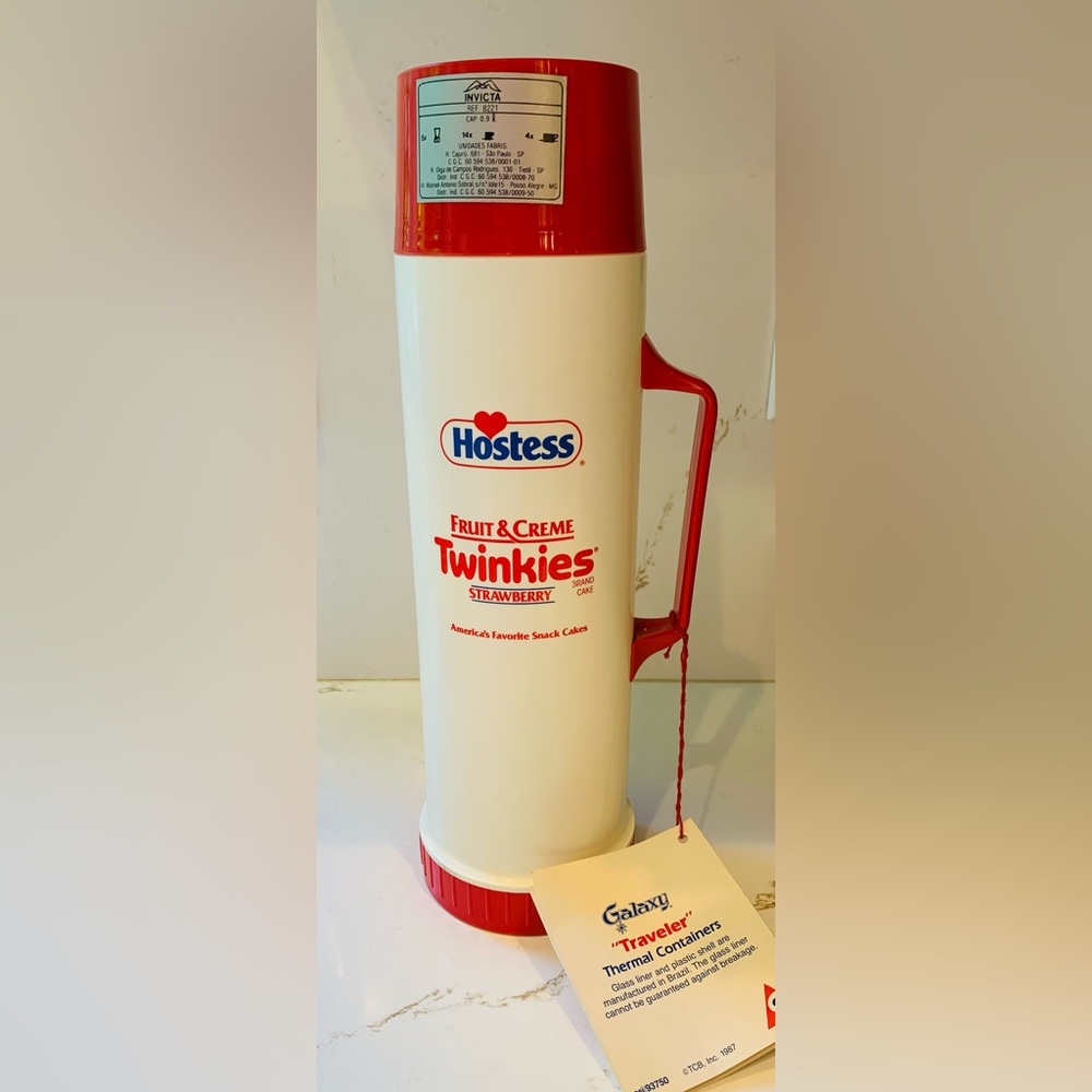 Twinkies Strawberry Cream Thermos NEW extremely RARE Vintage 87 galaxy traveler.